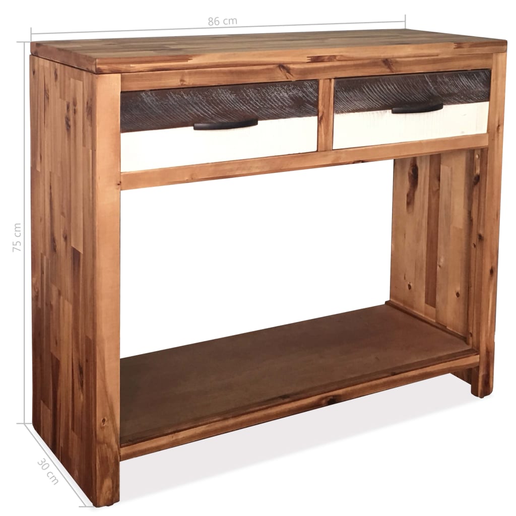 vidaXL Console Table Solid Acacia Wood 33.9"x11.8"x29.5"-6