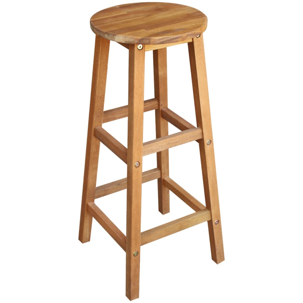 vidaXL Bar Table and Stool Kitchen Counter Stool Pub Table Solid Acacia Wood-14