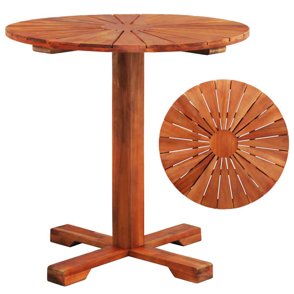 Bistro Table 27.6"x27.6" Solid Acacia Wood