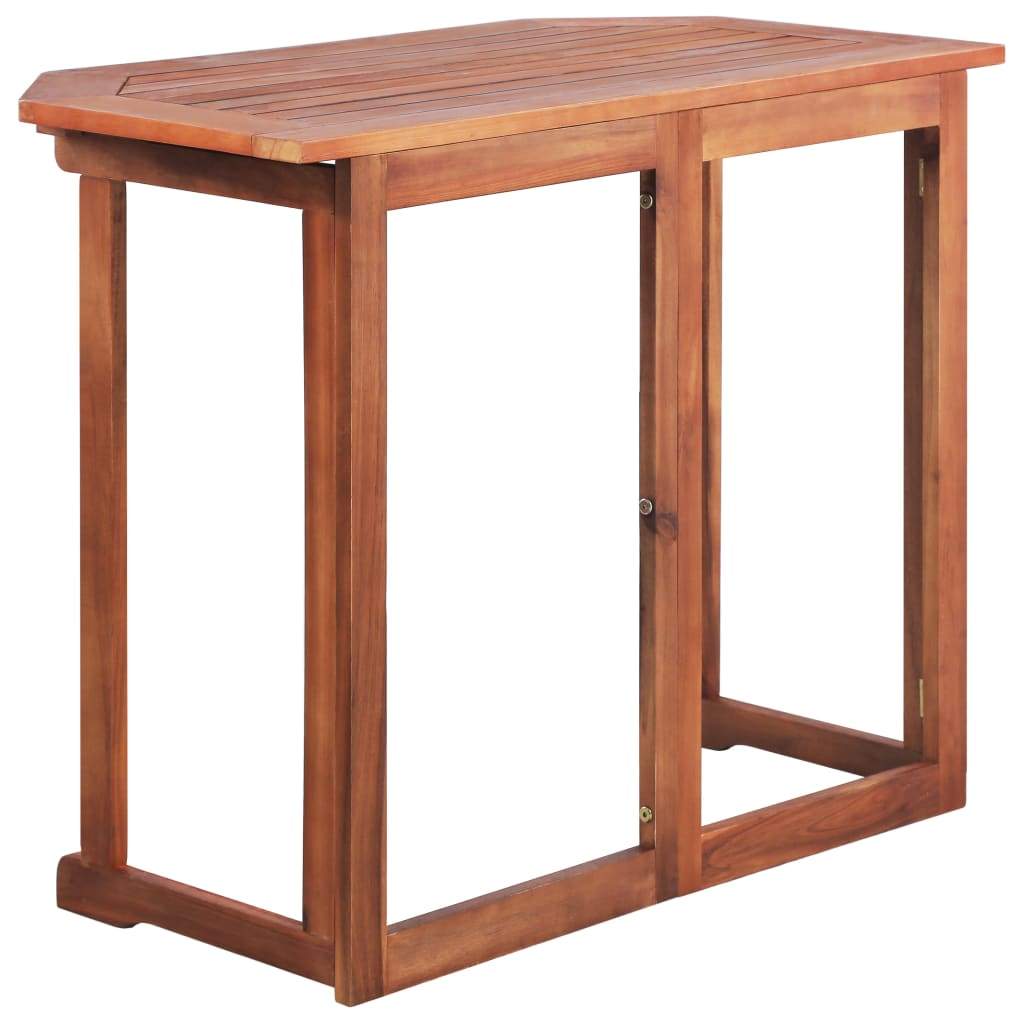 Solid Acacia Wood Folding Balcony Table Folding Kitchen Brown/Gray