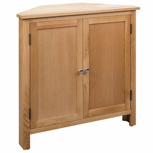 vidaXL Corner Cabinet Bathroom Corner Cabinet with Shelves Solid Wood Oak-1