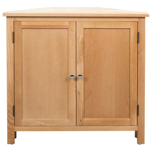 vidaXL Corner Cabinet Bathroom Corner Cabinet with Shelves Solid Wood Oak-3
