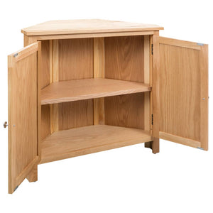 vidaXL Corner Cabinet Bathroom Corner Cabinet with Shelves Solid Wood Oak-8