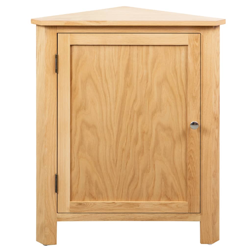 vidaXL Corner Cabinet Bathroom Corner Cabinet with Shelves Solid Wood Oak-3