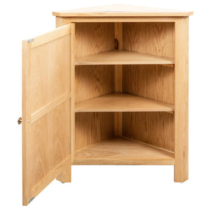 vidaXL Corner Cabinet Bathroom Corner Cabinet with Shelves Solid Wood Oak-11