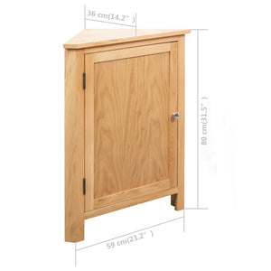 vidaXL Corner Cabinet Bathroom Corner Cabinet with Shelves Solid Wood Oak-2