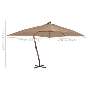 vidaXL Cantilever Umbrella Parasol Garden Outdoor Umbrella with Pully System-5