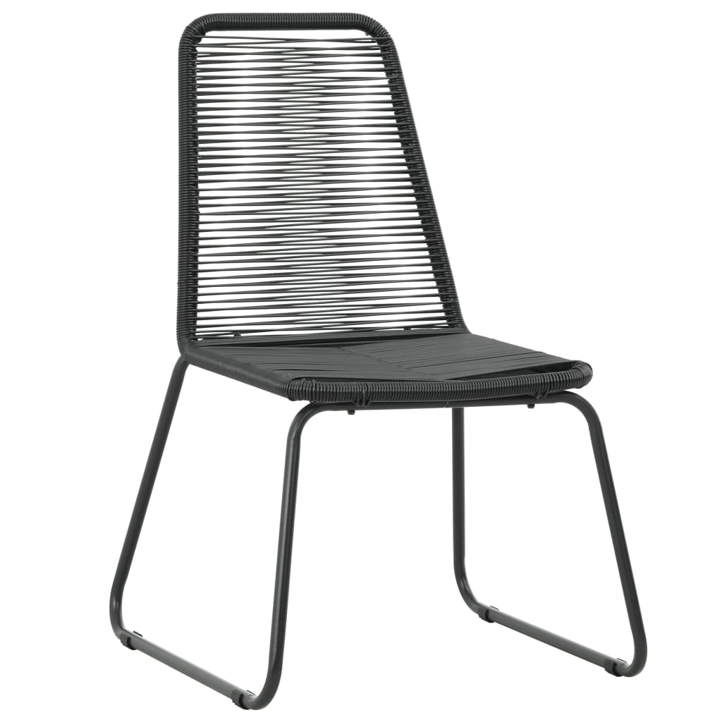 vidaXL Patio Chairs Outdoor Patio Dining Chair with Backrest Poly Rattan Black-16