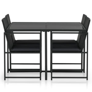 Outdoor Dining Set with Cushions 5/7/9 Pieces Poly Rattan Gray/Black