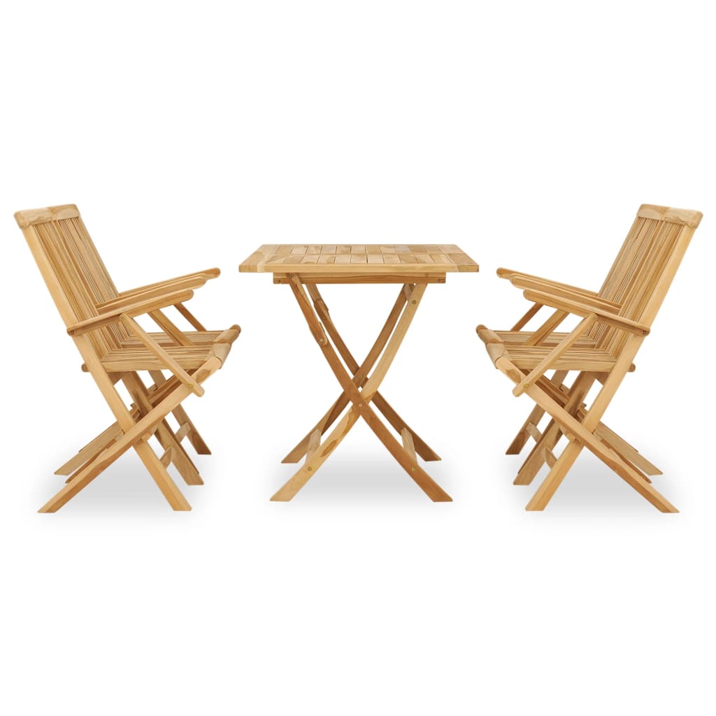 vidaXL 5 Piece Patio Dining Set Solid Wood Teak-0