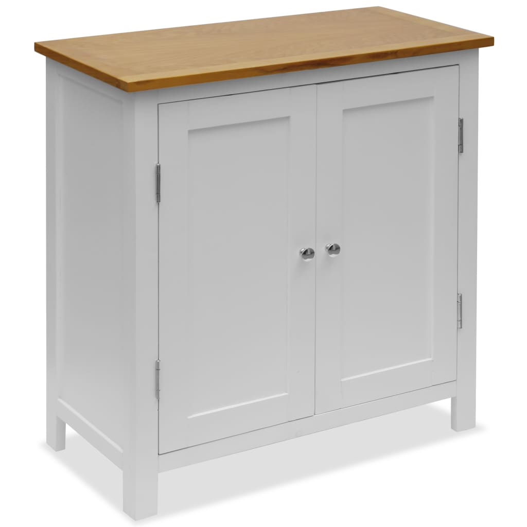 vidaXL Cupboard 27.6"x13.8"x29.5" Solid Oak Wood-0