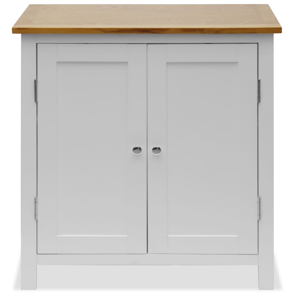 vidaXL Cupboard 27.6"x13.8"x29.5" Solid Oak Wood-5