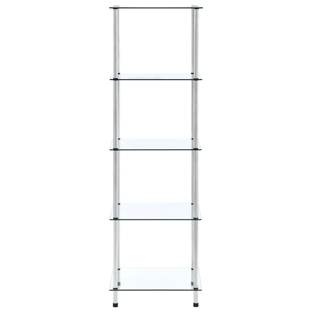 vidaXL 6-Tier Shelf Storage Shelf for Bathroom Transparent Tempered Glass-1