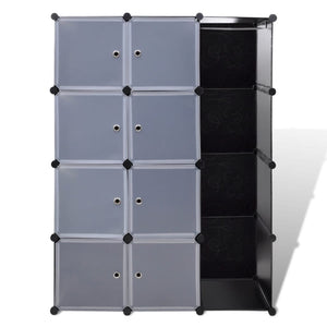 vidaXL Modular Cabinet with 9 Compartments 14.6"x45.3"x59.1" Black and White-2