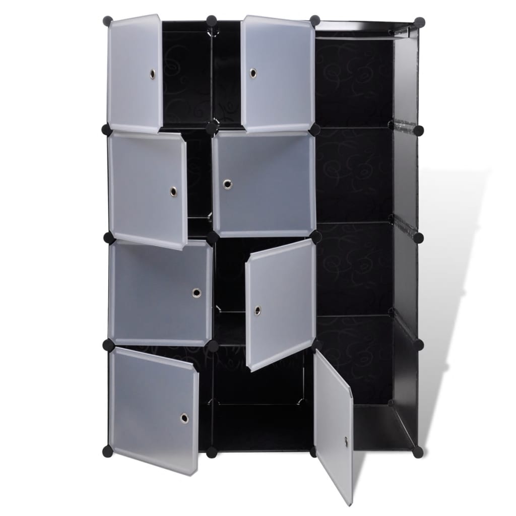 vidaXL Modular Cabinet with 9 Compartments 14.6"x45.3"x59.1" Black and White-3