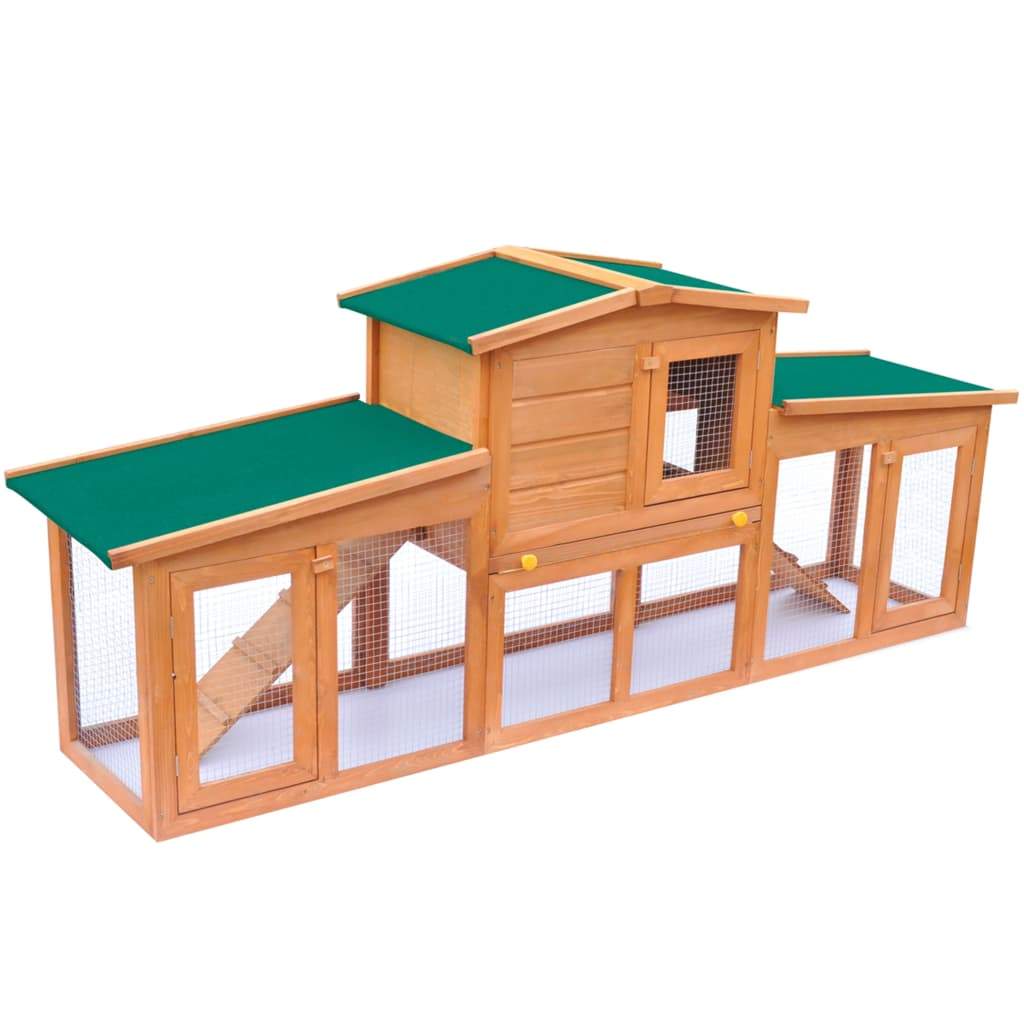 Outdoor Large Rabbit Hutch Wood Small Animal Habitat Cage Multi Colors