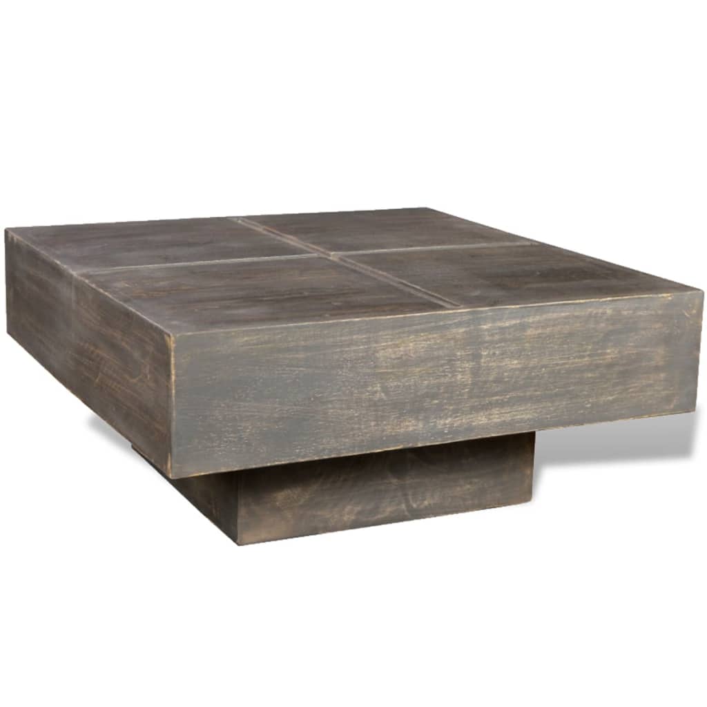 vidaXL Coffee Table Brown Square Solid Mango Wood-8