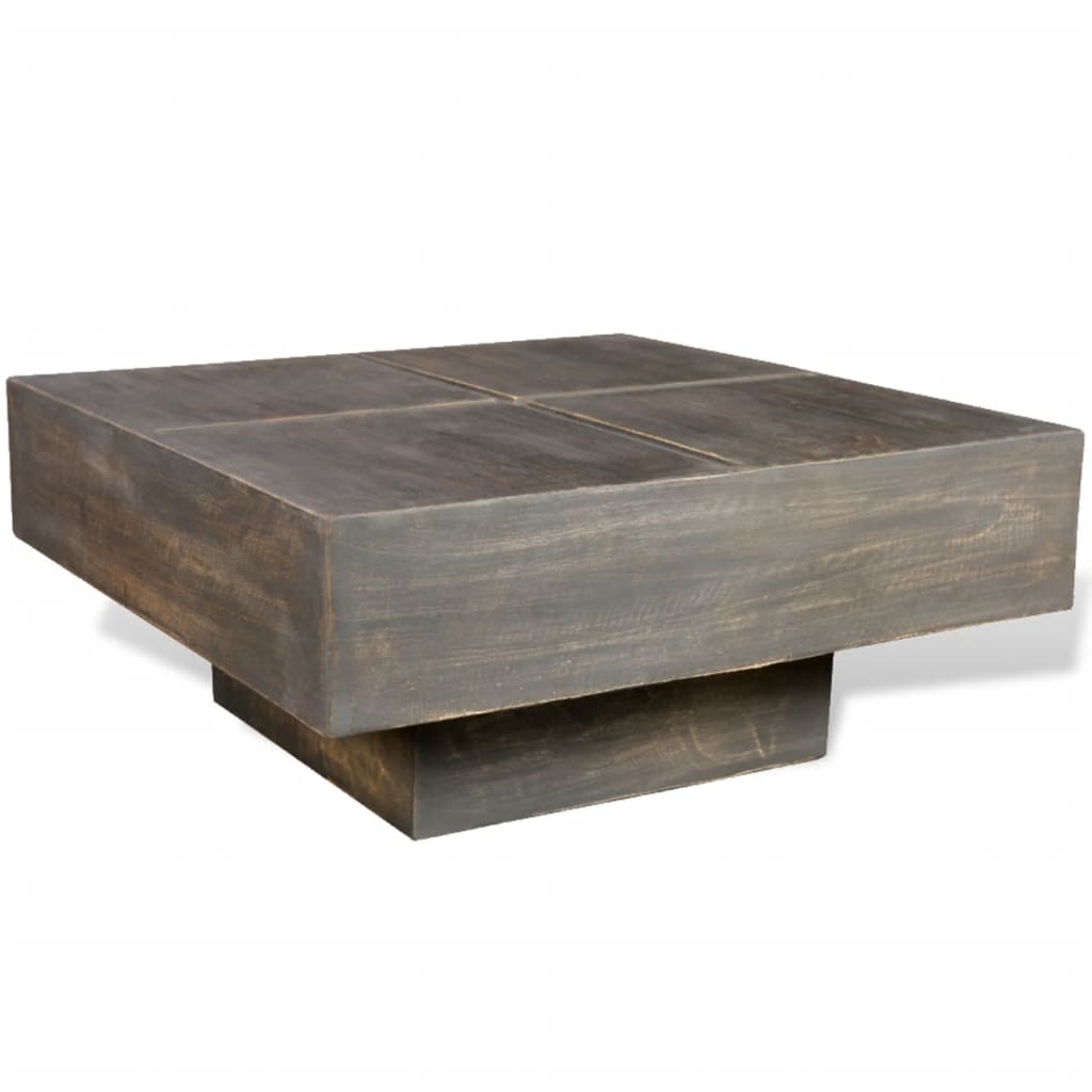 vidaXL Coffee Table Brown Square Solid Mango Wood-5