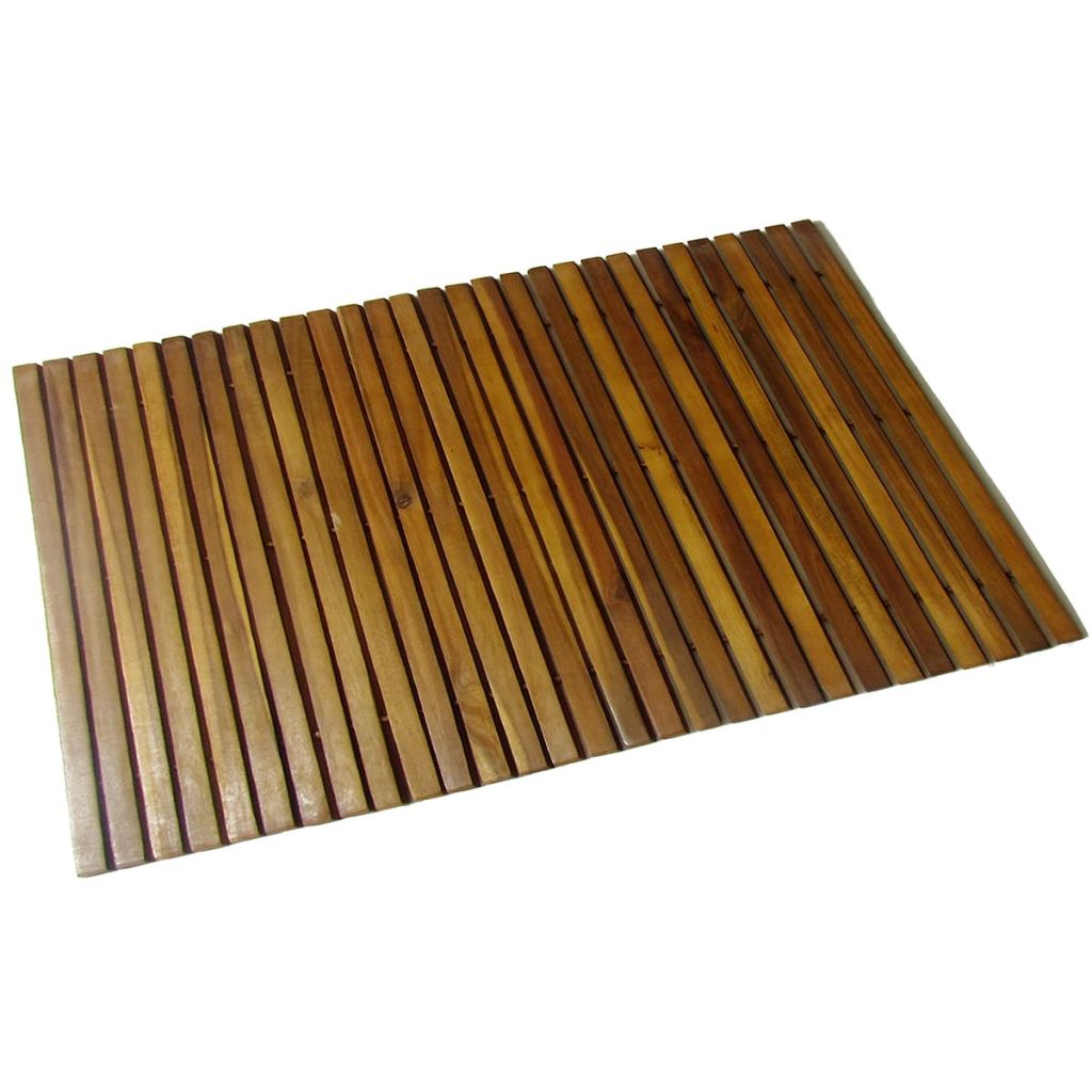 vidaXL Bathmat with Rubber Backing Bath Runner Bathroom Mat Acacia Hardwood-8