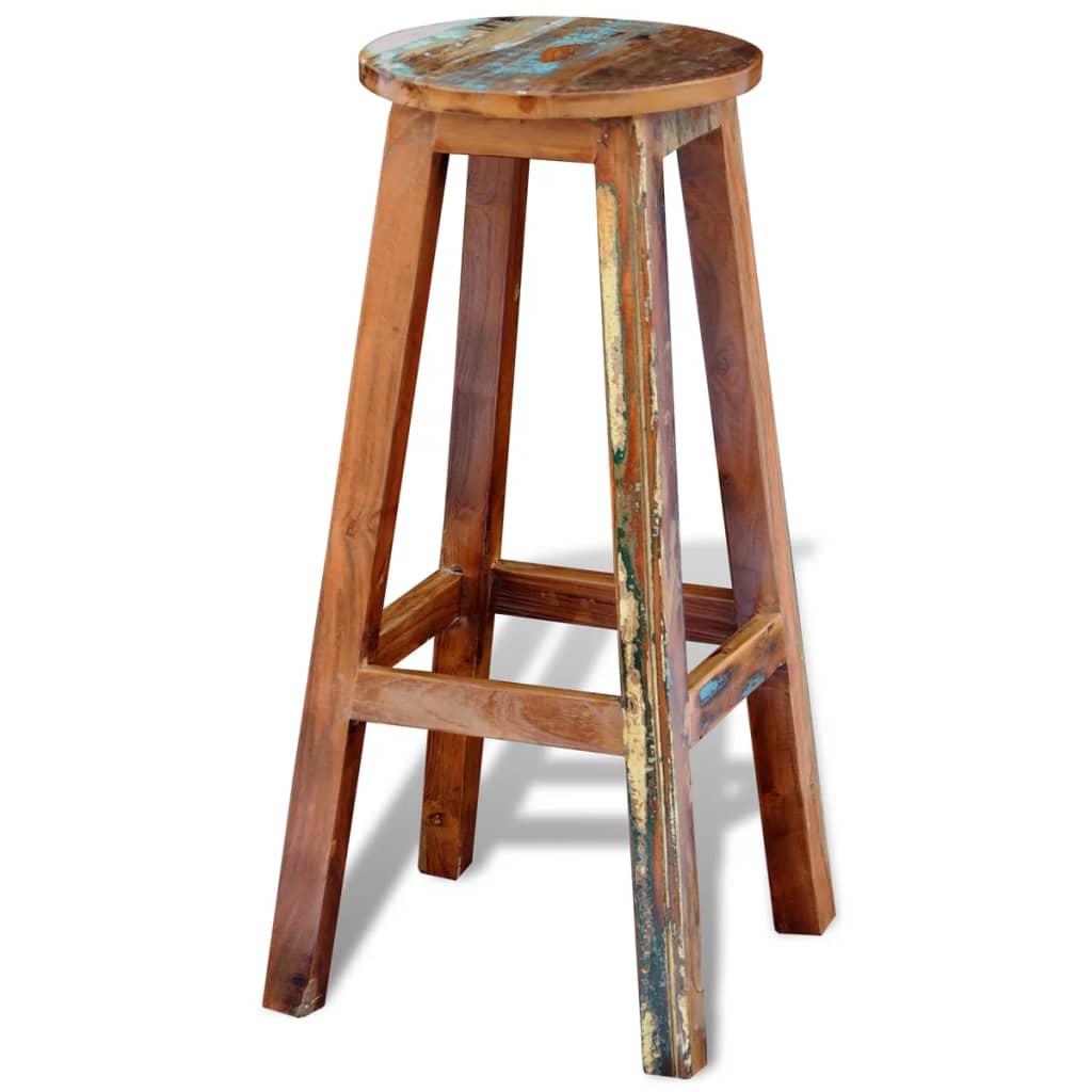 vidaXL Bar Stool Solid Reclaimed Wood-2