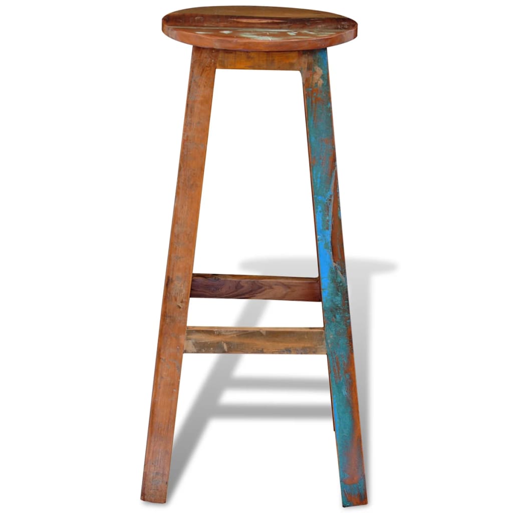 vidaXL Bar Stool Solid Reclaimed Wood-5