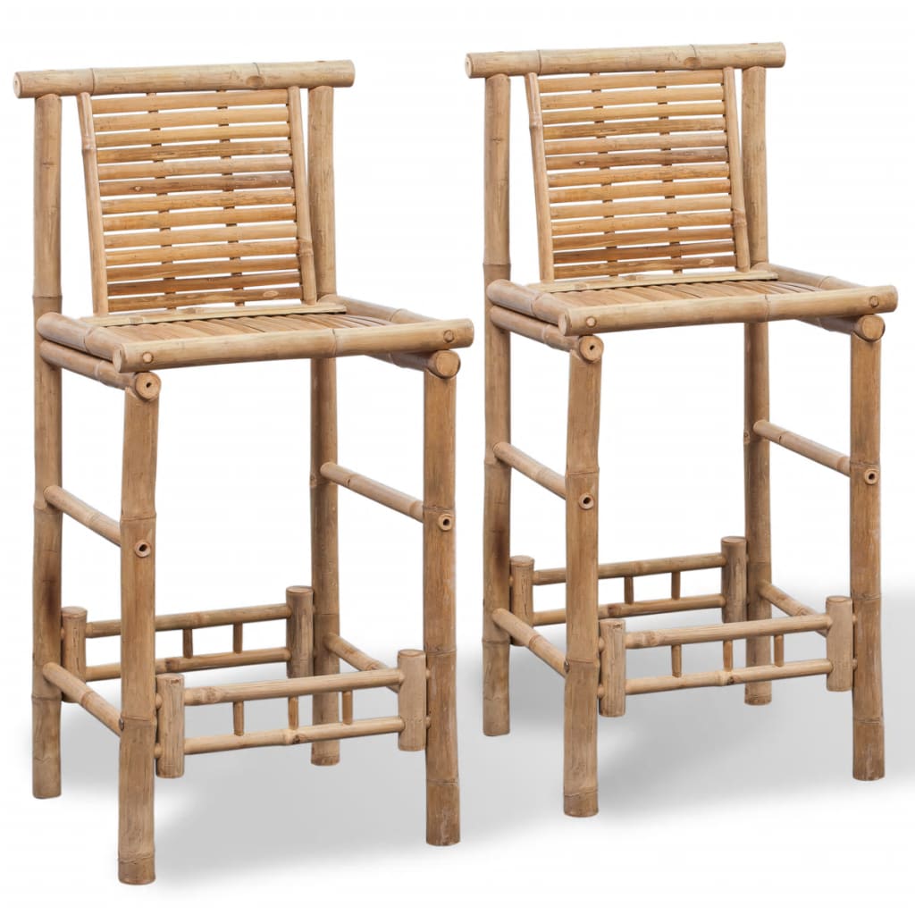 vidaXL Bar Stools 2 pcs Bamboo-0