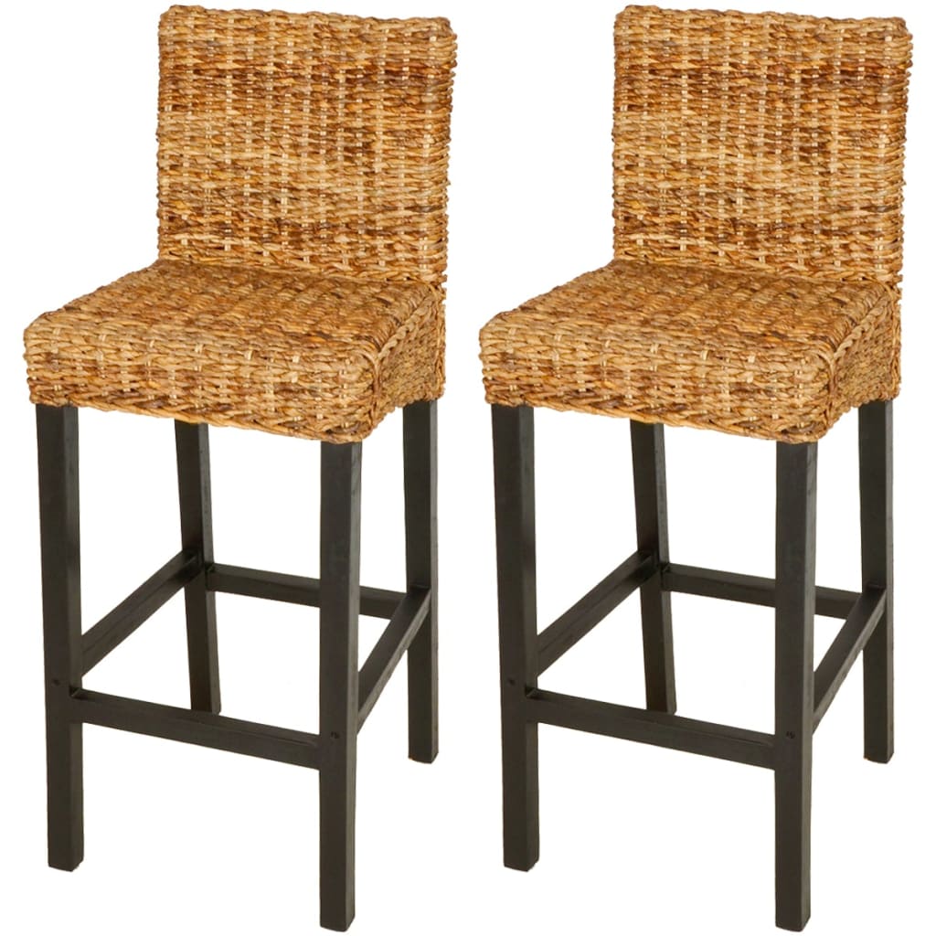 vidaXL Bar Stools 2 pcs Abaca-0