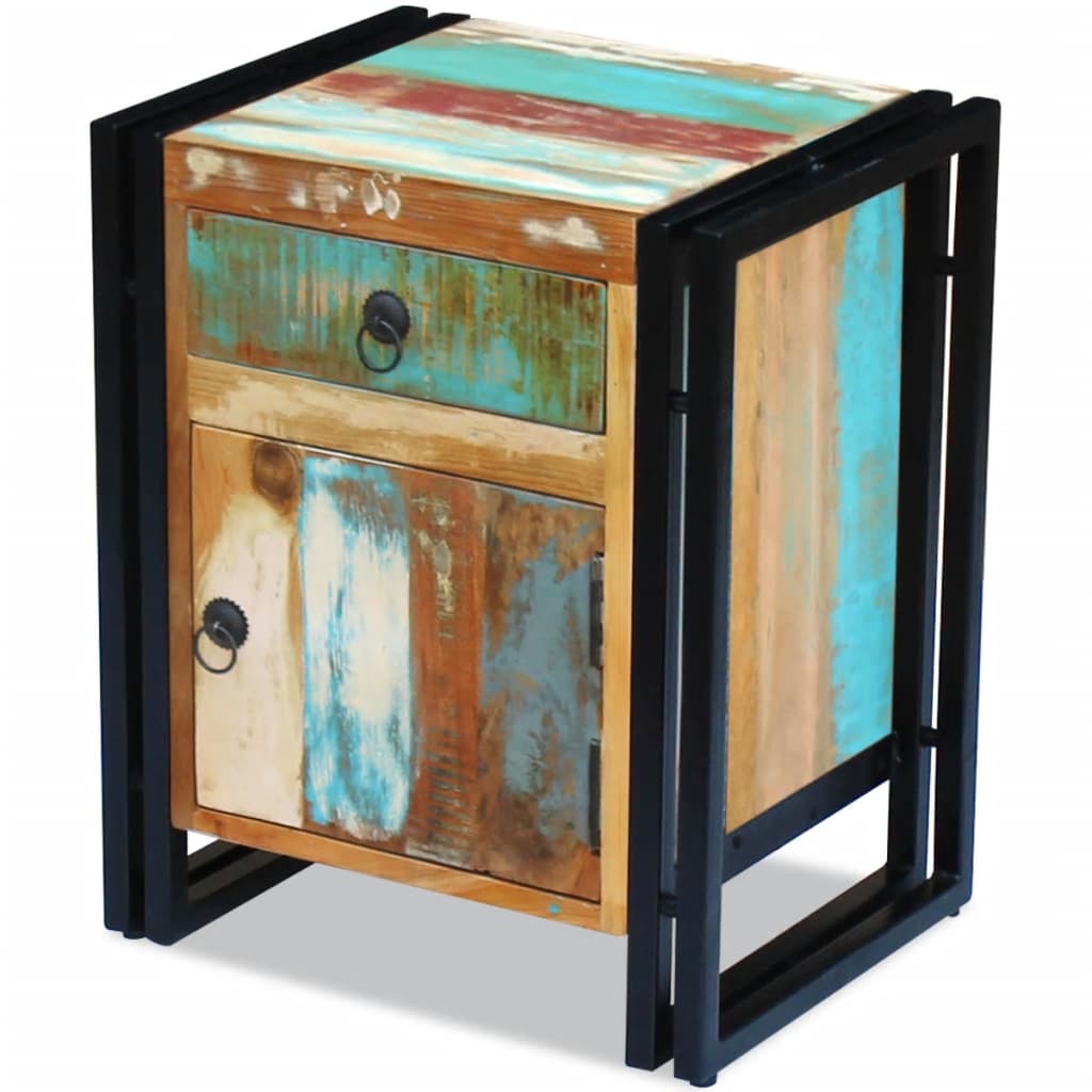 vidaXL Bedside Cabinet Solid Reclaimed Wood-0