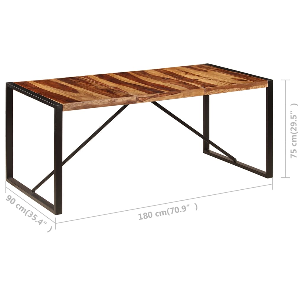 vidaXL Dining Table 70.9"x35.4"x29.5" Solid Sheesham Wood-4