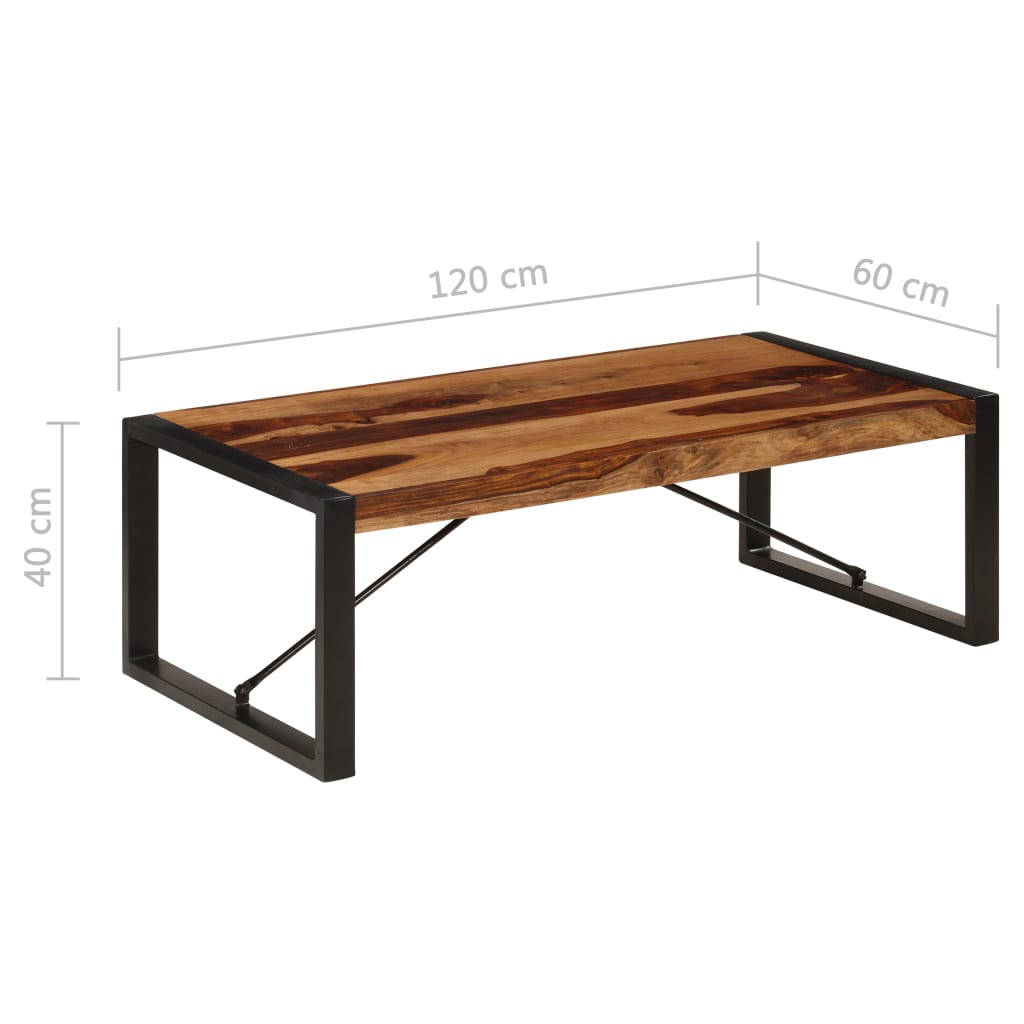 vidaXL Coffee Table 47.2"x23.6"x15.7" Solid Sheesham Wood-5