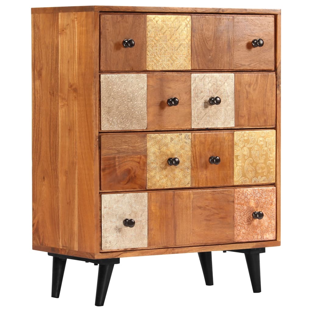 vidaXL Chest of Drawers 23.6"x11.8"x29.5" Solid Acacia Wood-0