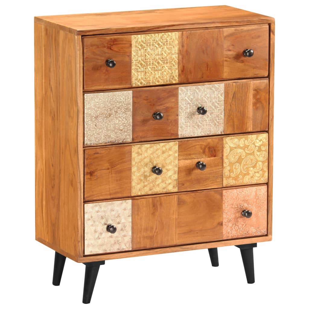 vidaXL Chest of Drawers 23.6"x11.8"x29.5" Solid Acacia Wood-10