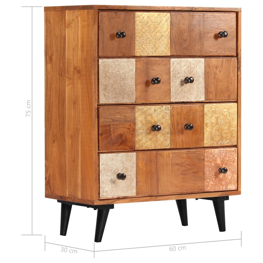 vidaXL Chest of Drawers 23.6"x11.8"x29.5" Solid Acacia Wood-7