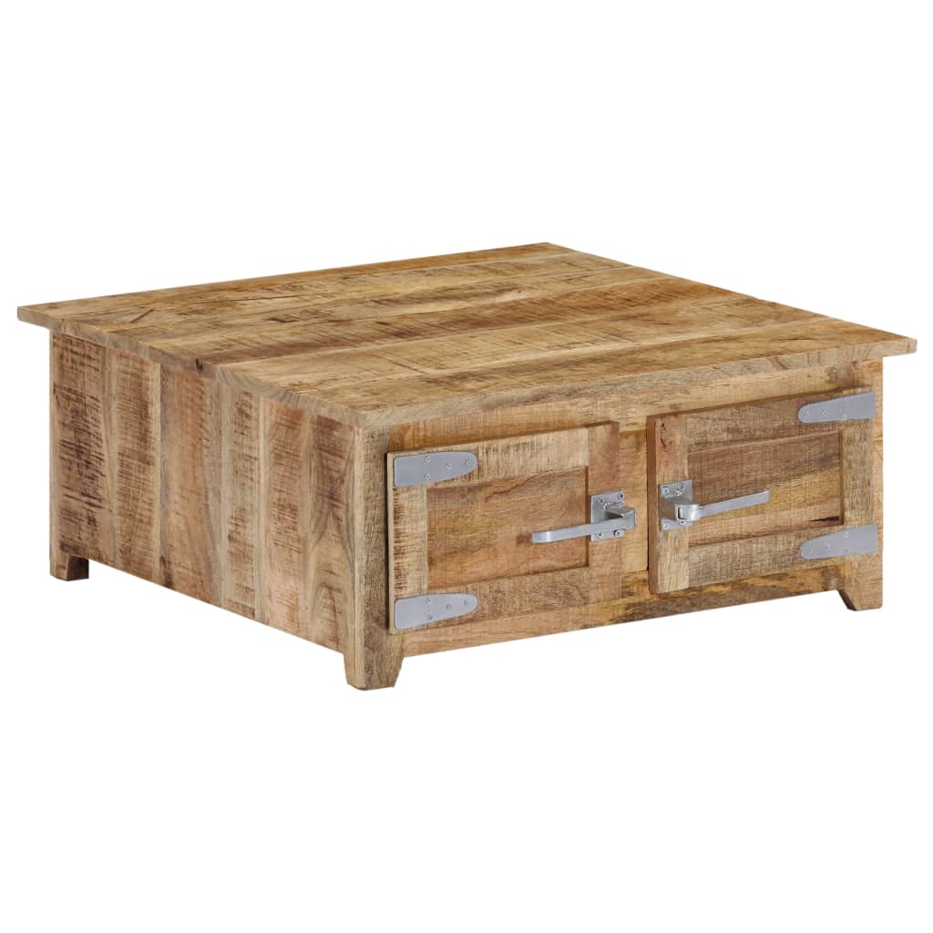 vidaXL Coffee Table 27.6"x27.6"x11.8" Solid Mango Wood-10