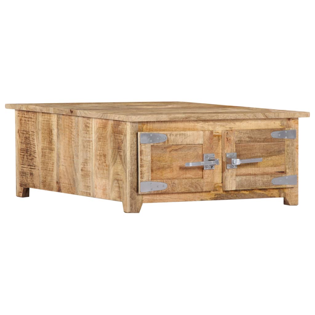 vidaXL Coffee Table 27.6"x27.6"x11.8" Solid Mango Wood-3