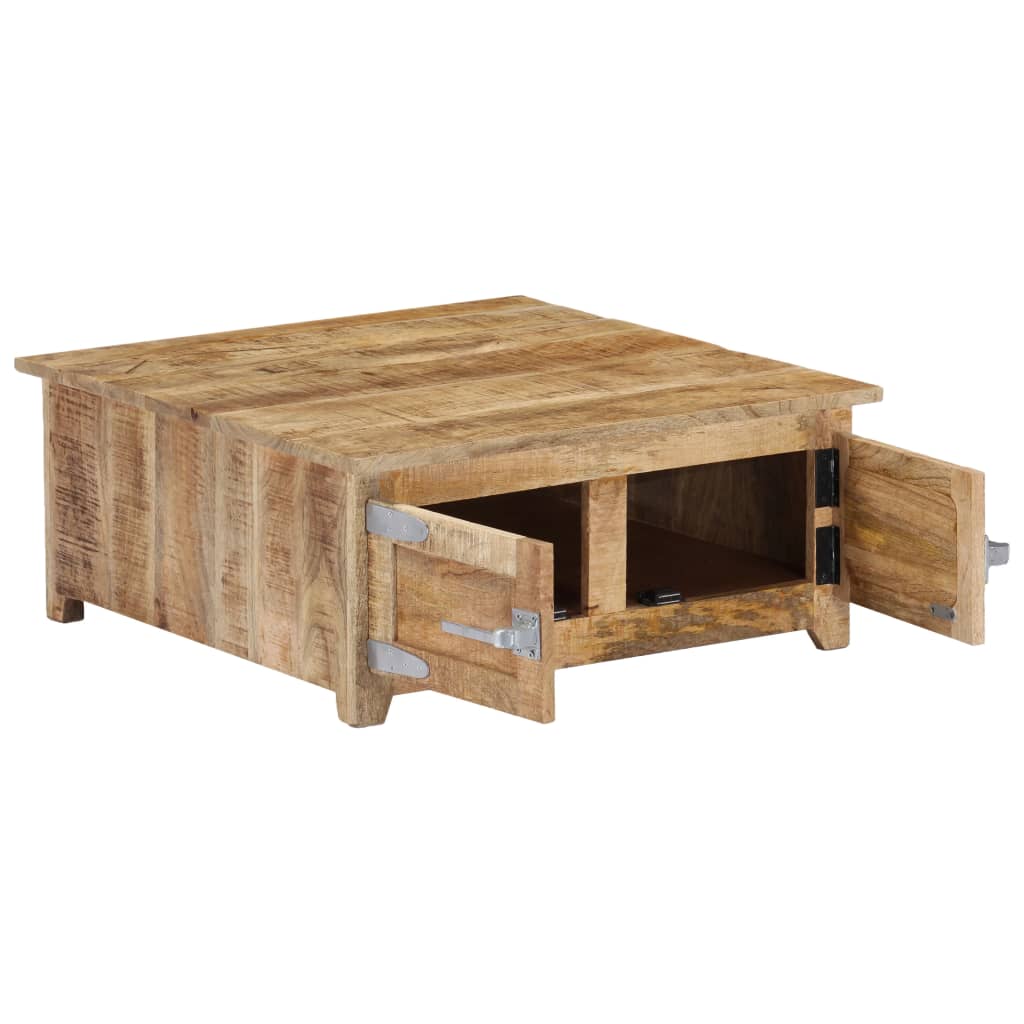 vidaXL Coffee Table 27.6"x27.6"x11.8" Solid Mango Wood-5