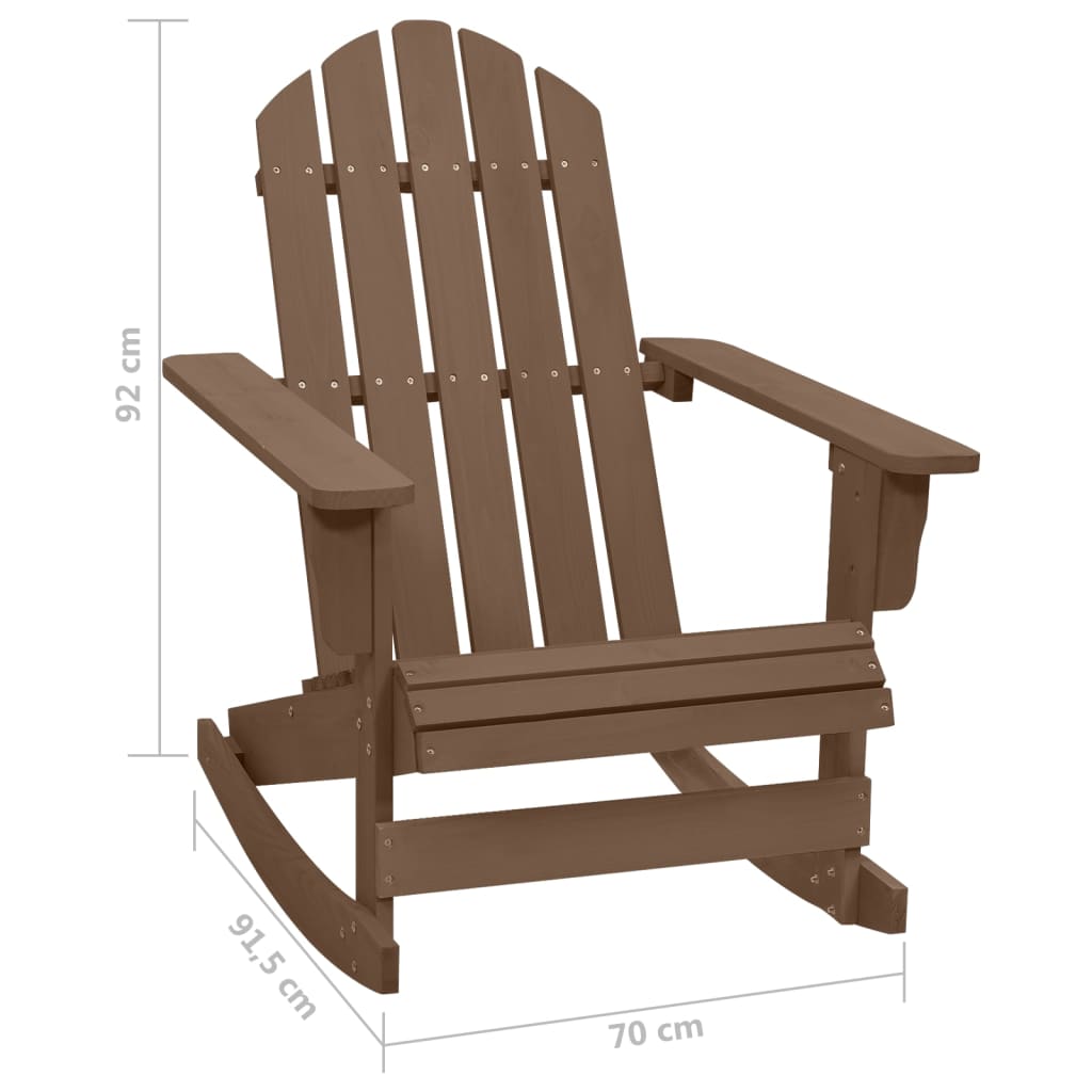 vidaXL Adirondack Rocking Chair Porch Rocker Outdoor Patio Lawn Chair Wood-3