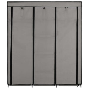 vidaXL Clothing Rack Storage Wardrobe Closet with Compartments and Rods Fabric-4