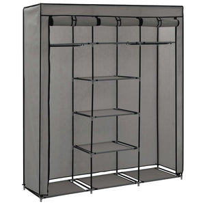 vidaXL Clothing Rack Storage Wardrobe Closet with Compartments and Rods Fabric-5