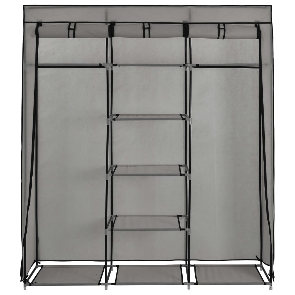 vidaXL Clothing Rack Storage Wardrobe Closet with Compartments and Rods Fabric-6