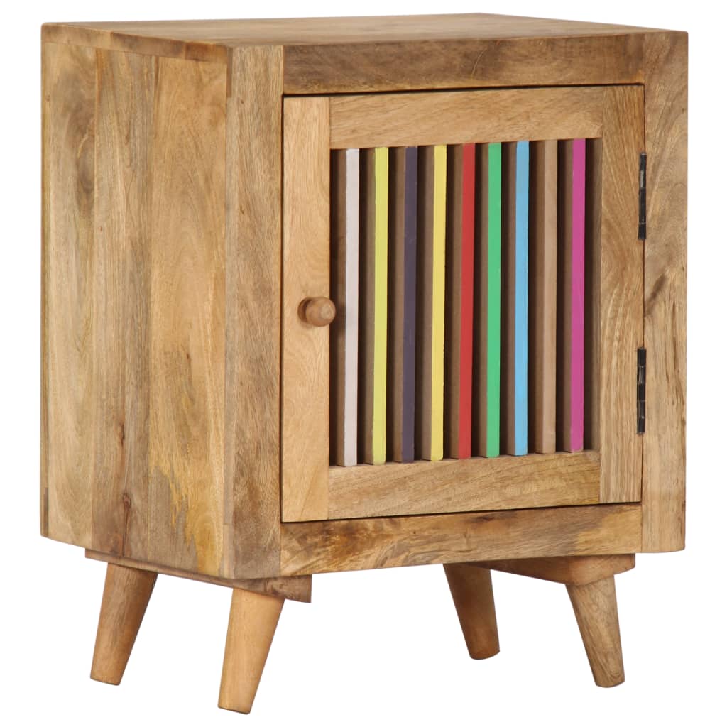 vidaXL Bedside Cabinet 15.7"x11.8"x19.7" Solid Mango Wood-8