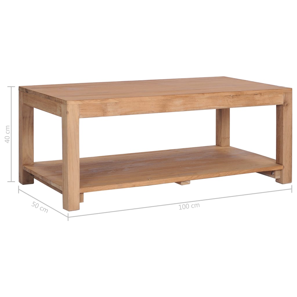 vidaXL Coffee Table 39.4"x19.7"x15.7" Solid Wood Teak-3