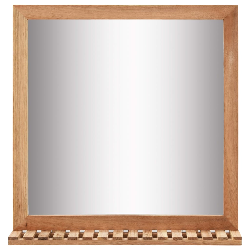vidaXL Bathroom Mirror 23.6"x4.7"x24.4" Solid Wood Walnut-0