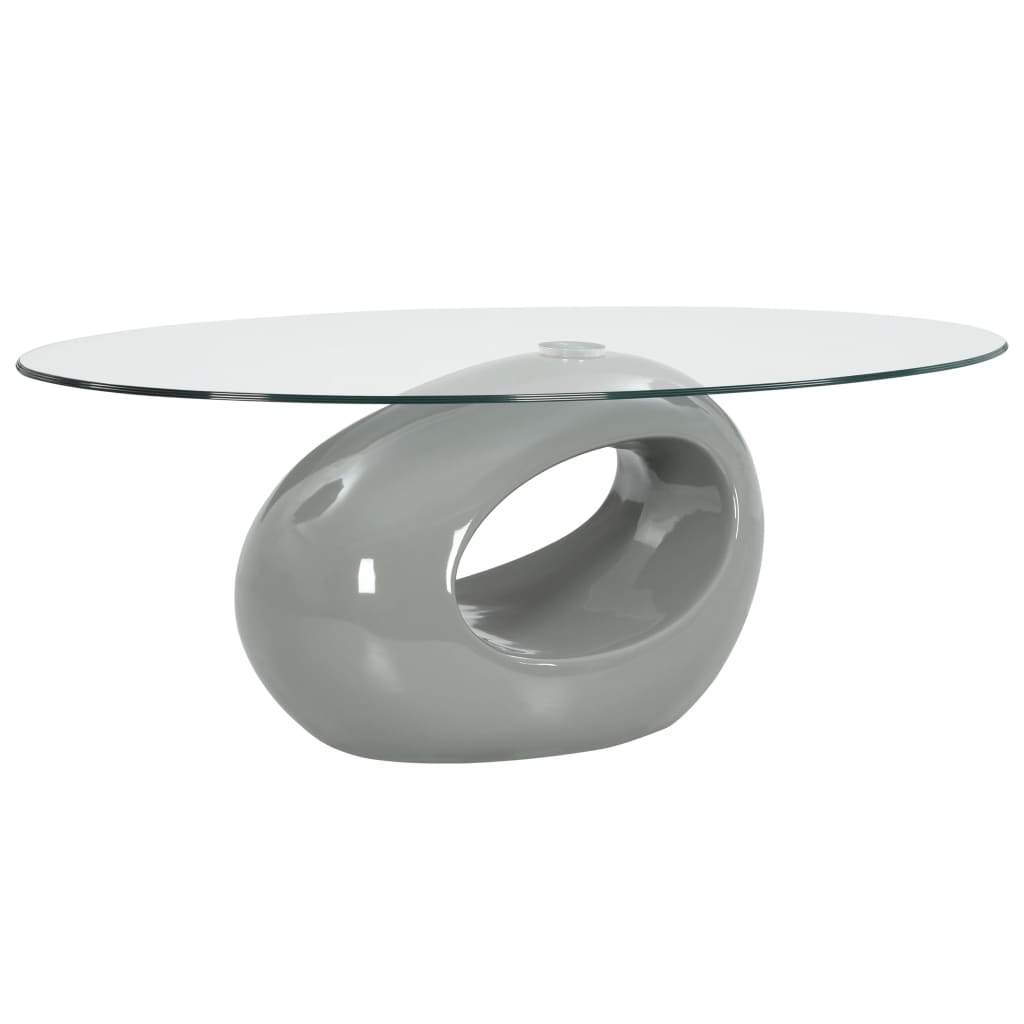 vidaXL Coffee Table Living Room End Table Side Sofa Table with Oval Glass Top-6