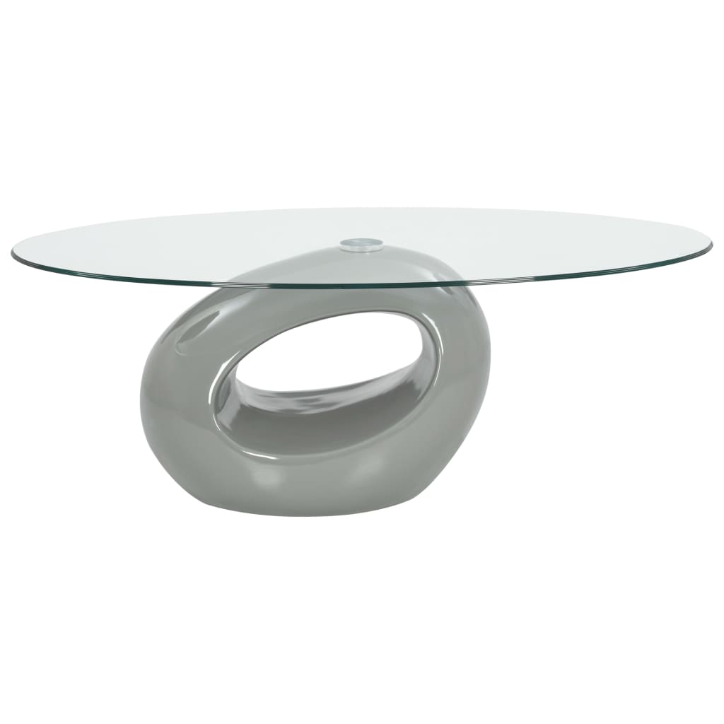 vidaXL Coffee Table Living Room End Table Side Sofa Table with Oval Glass Top-7