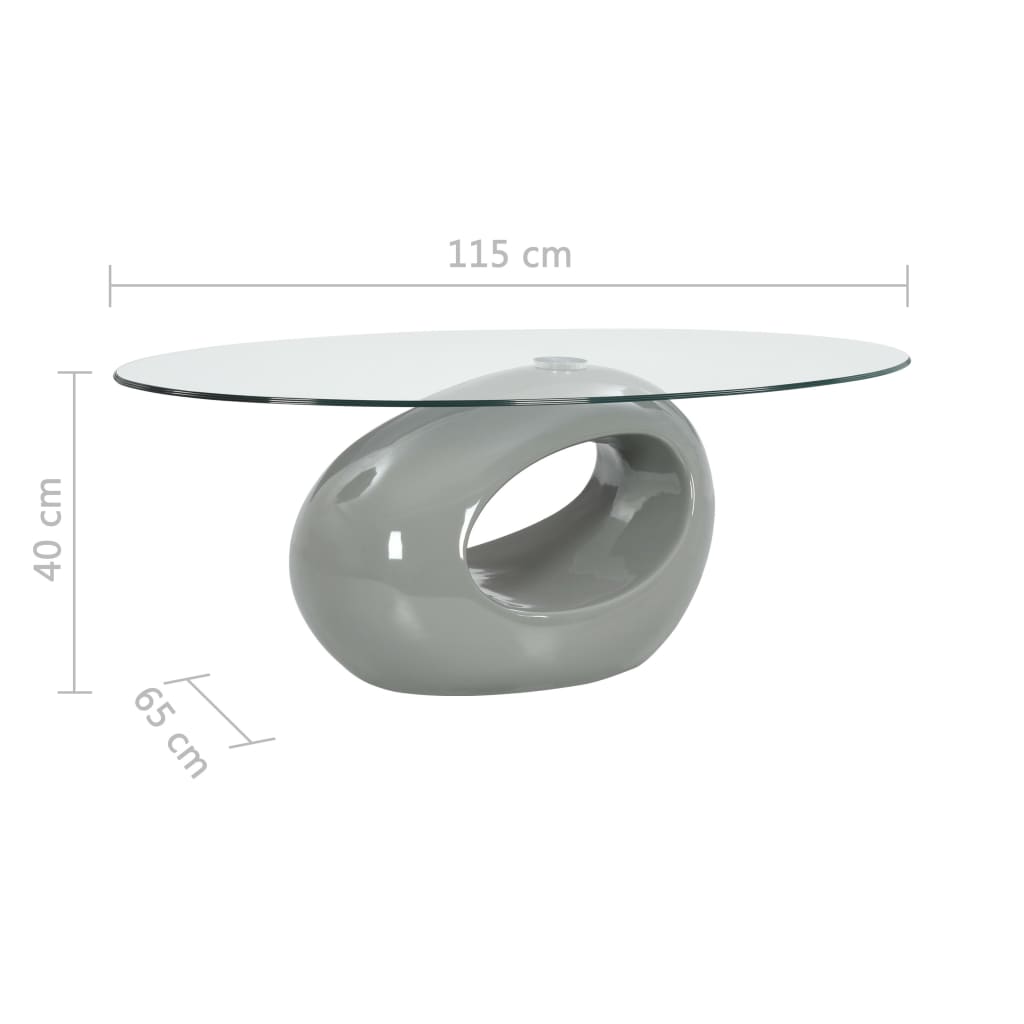 vidaXL Coffee Table Living Room End Table Side Sofa Table with Oval Glass Top-14