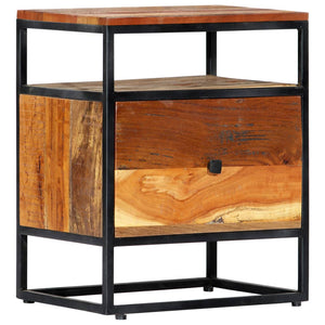 vidaXL Bedside Cabinet 15.7"x11.8"x19.7" Solid Reclaimed Wood and Steel-10