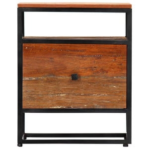 vidaXL Bedside Cabinet 15.7"x11.8"x19.7" Solid Reclaimed Wood and Steel-3
