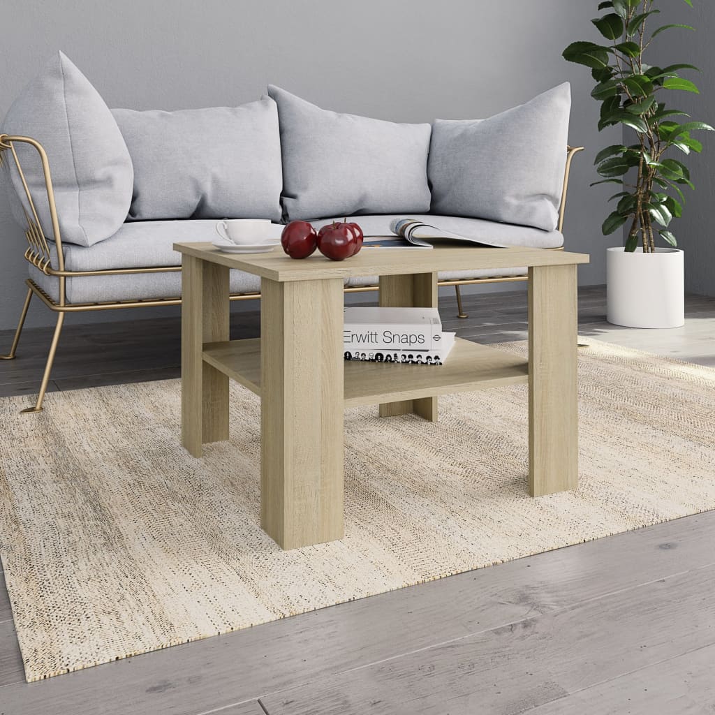 vidaXL Coffee Table End Table Side Sofa Table with Storage Engineered Wood-7