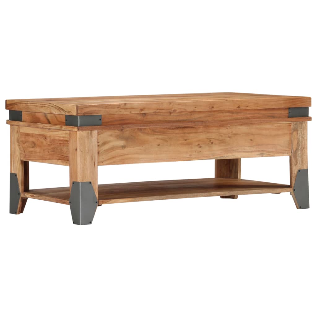 vidaXL Coffee Table 43.3"x20.5"x17.7" Solid Acacia Wood-1